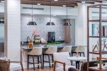 Clubroom with billiards and coffee bar